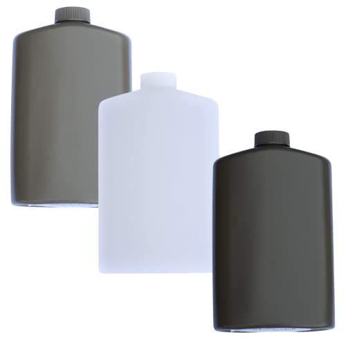 SportFlask Fighter Pilot Flask Great for Concerts, Fishing, Skiing, Backpacking, Hiking - 16oz US Military Issue Plastic Flask BPA Free Made in USA (Black + Natural + Green) - color: Black + Natural + Green