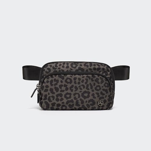 Pander Nylon Crossbody Belt Bag with Excess Strap Keepers, 6-Pocket Adjustable Sling Fanny Pack for Travel and Everyday Carry, Grey Leopard - color: Grey Leopard