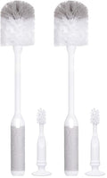 Ubbi Baby Bottle Brush Set, Bottle Brush and Nipple Brush, Baby Cleaning Essentials, Gray (Pack of 2) - color: 회색 병 브러시