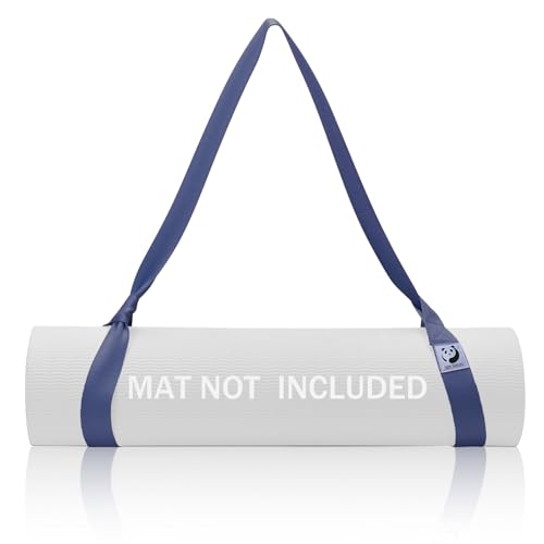 Slim Panda Yoga Mat Strap, Adjustable Soft Cotton Carrier - color: Oasis Blue, size: 72 inches