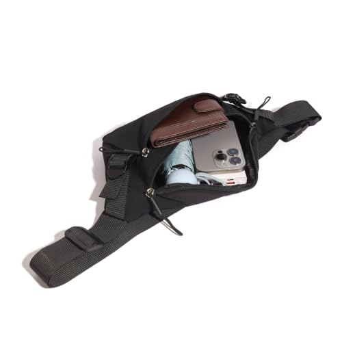 Ausion Fanny Pack Waist Bag for Men&Women Adjustable Belt Hip Bum Bag Fashion Water Resistant Hiking Waist Bag for Traveling Casual Running Hiking Cycling - color: easy-black