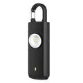 130dB Rechargeable Personal Alarm with Strobe Light & Low Battery Indicator - color: Black