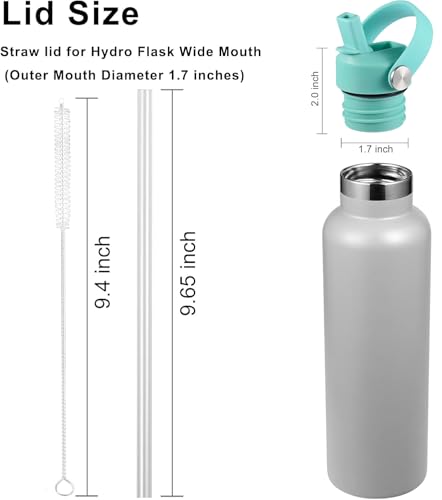 RRegeny Straw Lid fits Hydro Flask Standard Mouth, 21 24 oz, Sports Flex Cap Water Bottle Accessories Replacement Top - color: Mint+1pack