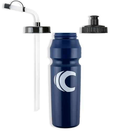 Cannon Sports 1 Liter Sports Water Bottle, 2 Lids, BPA-Free (Navy) - color: Navy