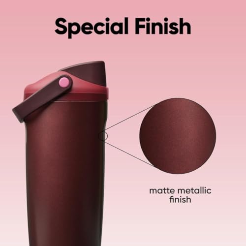 Owala FreeSip Sway Stainless Steel Water Bottle 30 oz Black Cherry - color: Black Cherry, size: 30 Ounces