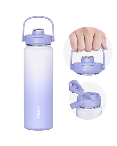 TOURIT 24 oz Insulated Stainless Steel Water Bottle, Blue Voilet - color: Blue Voilet, size: 24 Ounces