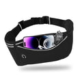 Slim Running Belt for Women Men,Runners Fanny Pack Phone Holder,Money Belt,Running Gear Accessories,with 3 Pockets(Black) - color: Black