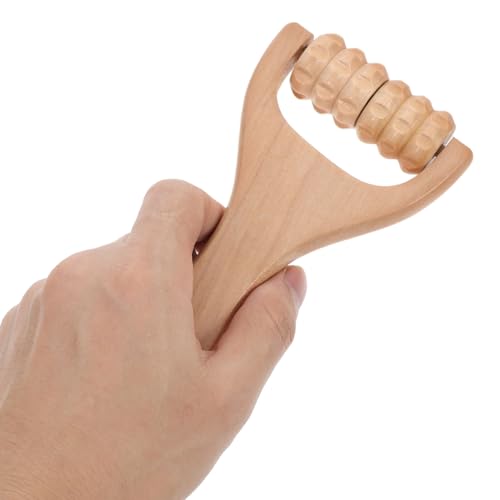 LALAFINA Wooden Massage Rollers, 4Pcs Handheld Foot Massage Tools