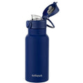 GOPPUS 17oz Insulated Water Bottle with Leak-Proof Flip Lid & Carry Handle,Double-Wall Stainless Steel Bottle for School,Outdoor,and the Gym（Ink blue） - color: Ink blue