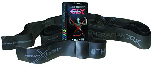 THERABAND CLX Resistance Band with Loops, 5-Foot Band - color: Level 4 / Extra Heavy - Blue