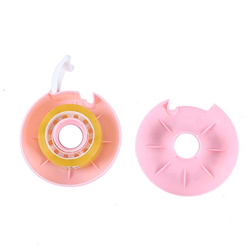 2 Pieces Tape Dispensers Donut Shape Tape Dispensers Donut Invisible Tape Cutter Tape Organizer Portable Roll Tape Holder for Office Supply(Blue, Pink)