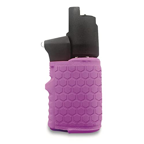Packin' Heat 0.28 oz Compact Pepper Spray for Self Defense, Small Keychain Pepper Spray for Women, 12 ft Range, 1.44% Major Capsaicinoids, UV Dye, Push-Button Safety Cap, Snap Clip - color: White