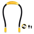 Rechargeable 4 LED Book Light Bright Neck Hug Light, Reading Lights for Reading in Bed, 3 Brightness Levels, Flexible Soft Rubber Arms, Perfect for Bookworms,Knitting,Comping,Crafts - color: Yellow