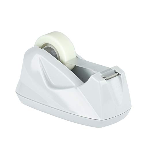 Acrimet Desktop Tape Dispenser, Premium, Non-Skid Base, Plastic, White - color: White