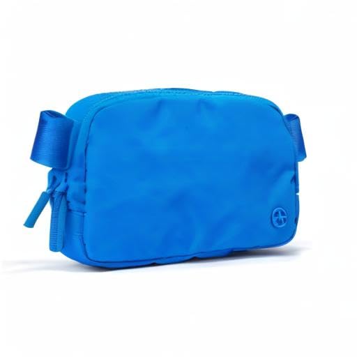 Pander Nylon Fanny Pack for Women, Two-Way Zipper Crossbody Bag - color: Capri Blue