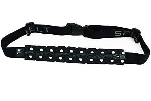 SPIbelt Running Belt for Women Men, Phone Holder for Running, Running Fanny Pack, Holder for Phone, Running Waist Pack, Adjustable Waist, [Fits All Phones]. Black White Polka Dot/Black Zipper - color: Black White Polka Dot/Black Zipper