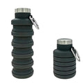 YCT Collapsible Water Bottle 17oz（500ml），Travel Portable Sport Water Bottle，Reusable Silicone Foldable Water Bottles for Gym Camping Hiking (Black) - color: Black