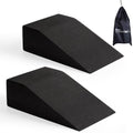 Yoga Foam Wedge Blocks (Pair), Calf Raise Block, Calf Stretcher, Yoga Wrist Support, Balance, Pushup, Fitness, Pilates, Heel Stretcher, Squat Wedge with Gym Bag - size: Wedges with Strap