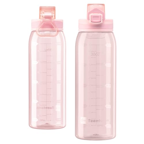 30oz Tritan Water Bottle with Time Marker, 1-Pack, Clear Pink - color: Clear Pink
