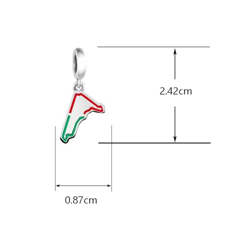 F1&Famous Race Racetrack Charm for Bracelet Necklaces, S925 Sterling Silver Charms, UK Brazil Spain Race Track Charms Jewelry Racing Souvenirs Gift - color: Race Racetrack Q3908