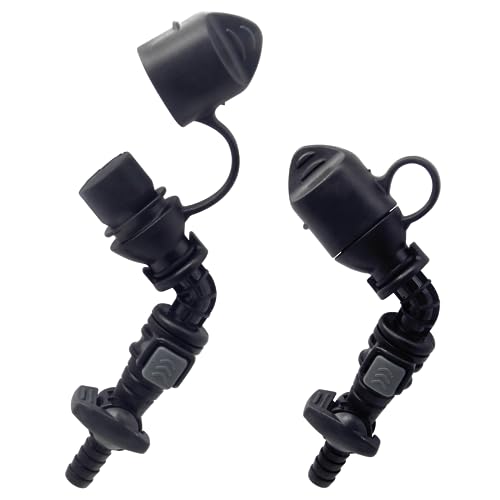 Hydration Bags Bite Valve Mouthpiece Replacement Bite Valve Replacement - style: 2 Pack 45 degree black
