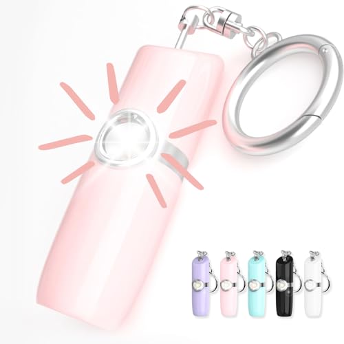 Securityman Personal Safety Alarm for Women | Self Defense Keychain (Loudest 130dB Siren and SOS Strobe Light) Everyday Security Personal Alarm Protection Device (Pink) - color: Pink