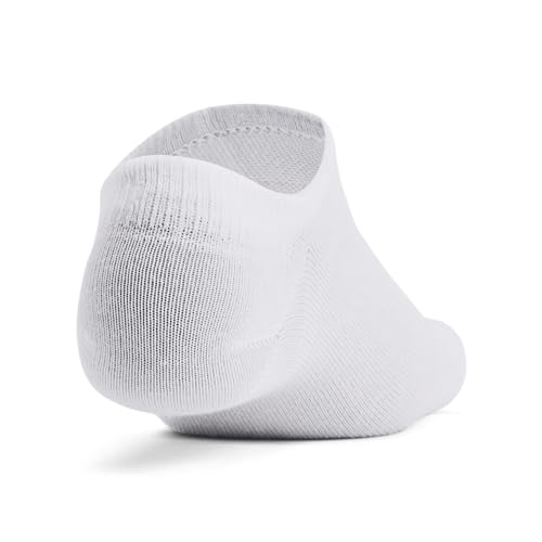 Under Armour Unisex Adult Essential No Show Socks (6-Pairs) - color: (100) White / White / Halo Gray, size: Small