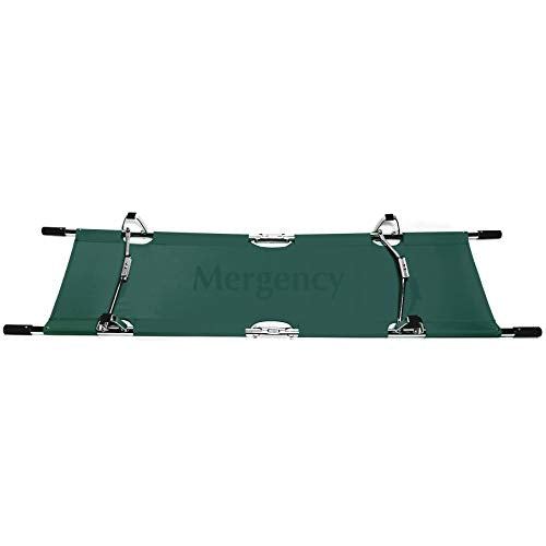 Folding Stretcher Made from Top Grade Aluminum Alloy Gurney Stretcher with Heavy Duty Handles Medical Stretcher with Rubber Feet Portable Stretcher for Patient Transport (Green) - color: Green Sage