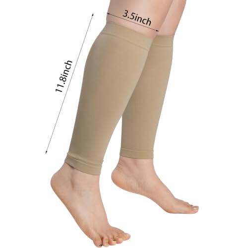 HOVEOX 4 Pairs Calf Compression Sleeves for Men and Women Leg Sleeves Footless Compression Socks for Running Cycling Sports