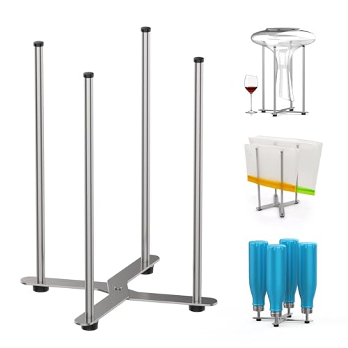 Plastic Bag & Bottle Drying Rack, Wine Decanter Drying Stand - size: Small