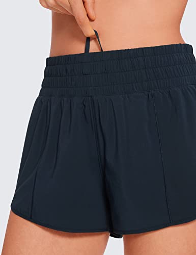 CRZ YOGA High Waisted Running Shorts 2.5" - color: True Navy, size: X-Small