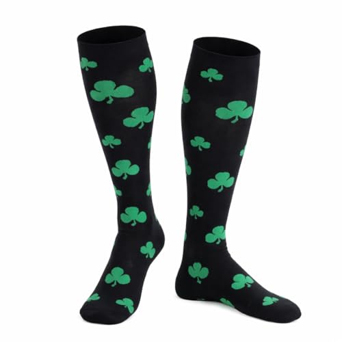 COUVER Unisex Graduated Athletic Compression Socks - color: Cloverleaf, size: Large-X-Large