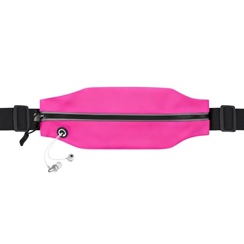 Running Belt Fanny Pack Men and Women Slim Running Bag Money Belt - color: Bright Red
