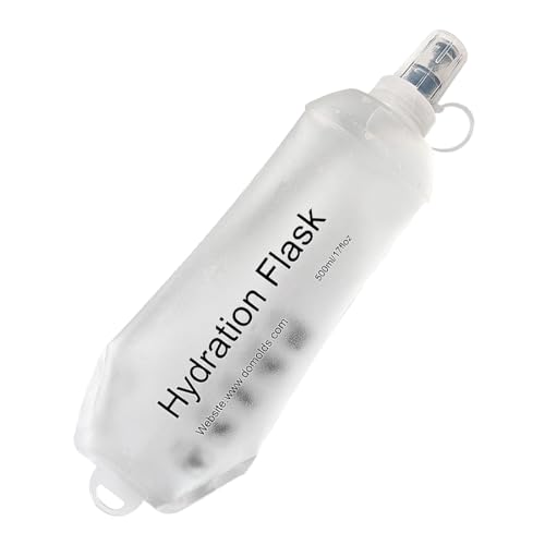 AXEN Soft Flask TPU Foldable Running Hydration Flask, Soft Collapsible Water Bottle for Hydration Pack Cycling Marathon Running Hiking - color: Clear-500ml