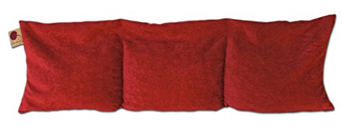 Triple Square Red Ultra Suede, Cherry Pit-Stone Pillow, Microwavable Hot/Cold Compress, Sustainable Heating Pad, Moist Heat, Muscle Joint Pain Relief, Gift - color: Red Ultra-suede