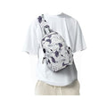 Small Tactical Sling Bag Crossbody Backpack Shoulder Bag for Men Women, Daypack Anti-Theft Cross Body Motorcycle Chest Bags, One Strap Backpack for Walking Biking Travel Cycling Leaf White - color: Beige