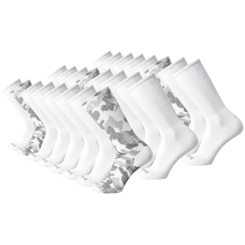 AND1 Mens Athletic Crew Socks 24 Pack Cushioned Comfort Socks - color: White Camo