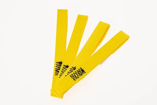 Q'Straint Q-57580-12 Yellow Webbing Loop Strap 9 Inch Length – Pack of 4, OEM Tie-Down Accessory for Wheelchair and Mobility Transport Systems