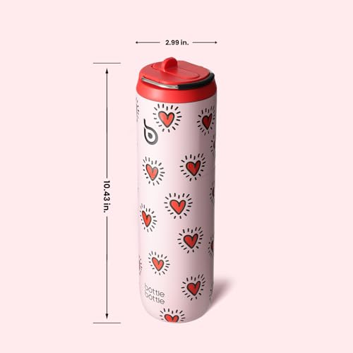 BOTTLE BOTTLE Insulated Water Bottle 24oz with Straw Lid and Handle Sports - color: Heart Beats