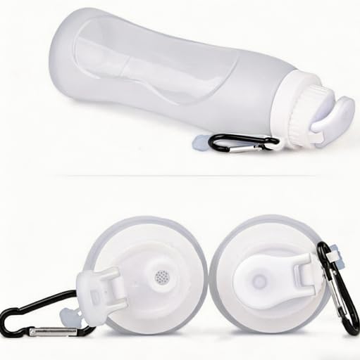 500ml TPU Collapsible Soft Flask, Folding Water Bottle for Hydration Pack Running Vest (White) - color: White