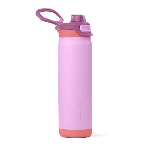 ZULU Powerfill Pro 24oz Stainless Steel Sip or Chug Water Bottle, Sherbert - color: Sherbert, style: 24oz
