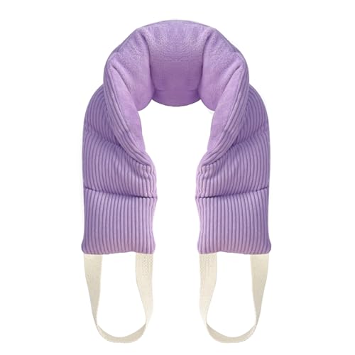 uncn Heating Pad for Neck and Shoulders and Back Moist Small Microwavable Neck Wrap Warmer Weighted Heat Wrap Microwave Heatable Rice Beanbag Cervical Hot Pack Lavender Scented 1.5Pounds - color: Purple