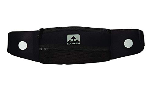 Nathan 5K Runner's Waist Pack, Nathan Running Belt Essentials for Women and Men | Smartphone Storage | Adjustable | Reflective - color: Black