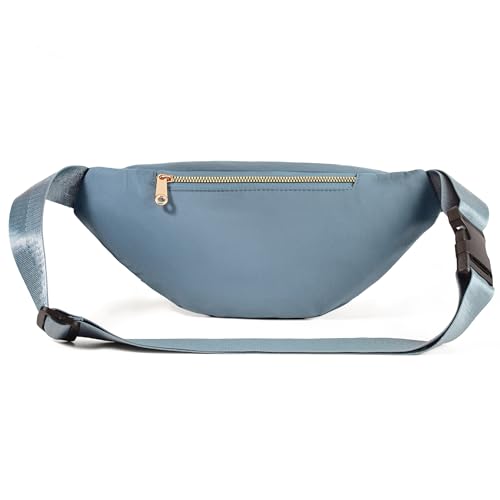 Fanny Pack Waist Pack for Women, Cross Body Bag Waist Bag for Running Sports Travel - color: F Grey-Blue