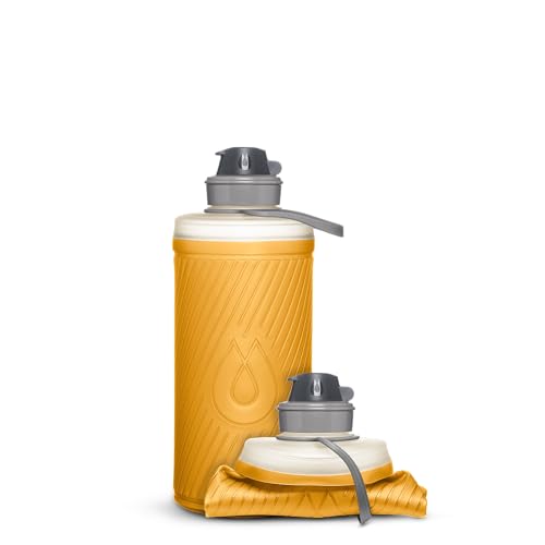 HydraPak Flux Collapsible Backpacking Water Bottle (750ml, 1L, 1.5L) - color: *NEW* Golden Yellow, style: 1L/32oz