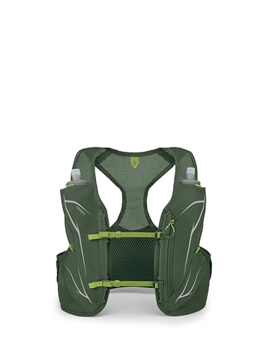 Osprey Duro LT Men's Running Hydration Vest with Hydraulics Soft Flasks - color: Seaweed Green/Limon