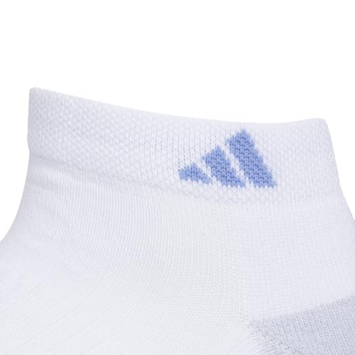 adidas Women's Cushioned Socks 3 Pairs - color: White/Blue Fusion/Powder Teal Green/3.0/Low Cut, size: Medium, style: Low Cut