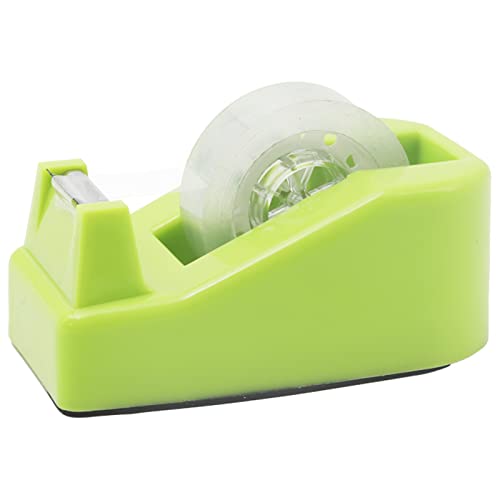 Desktop Tape Dispenser Heavy Duty Desk Accessories Floral Office Tape Dispensers, Weighted Non-Skid Base, Green - color: Green