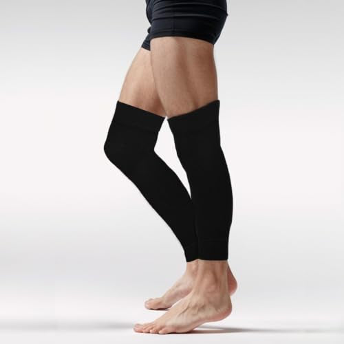 phnydreg 3 Pairs Leg Sleeve Shin Pre Cut Socks for Kids Youth Men Women Soccer Running Cycling - color: Black