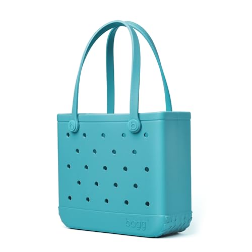 BOGG BAG Medium Tote – 15” x 12.5” x 5” – Essential Bags for Beach, Pool, Boat, Sports, Tailgating, Cruise, Travel - color: Turquoise and Caicos